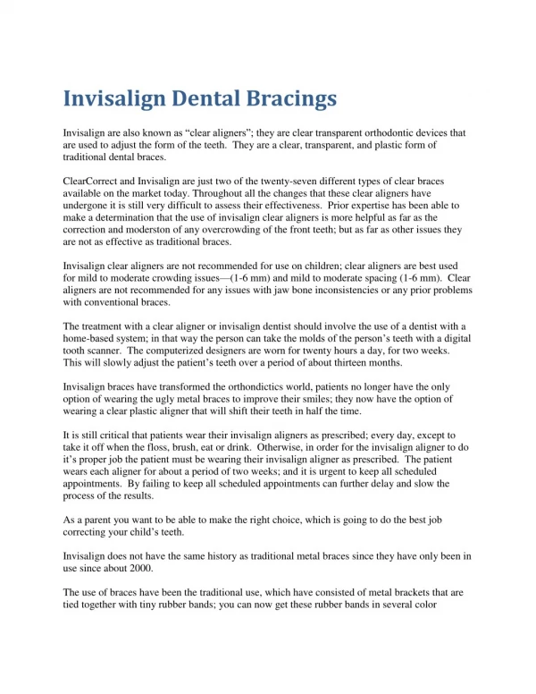 Invisalign Dental Bracings