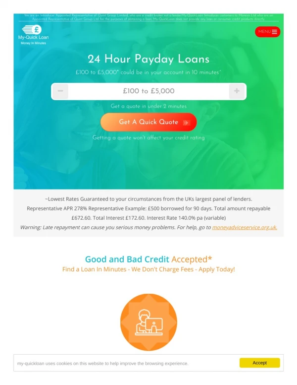 No.1 for 24 Hour Payday Loans | Â£100 - Â£5,000 paid in 10 Minutes