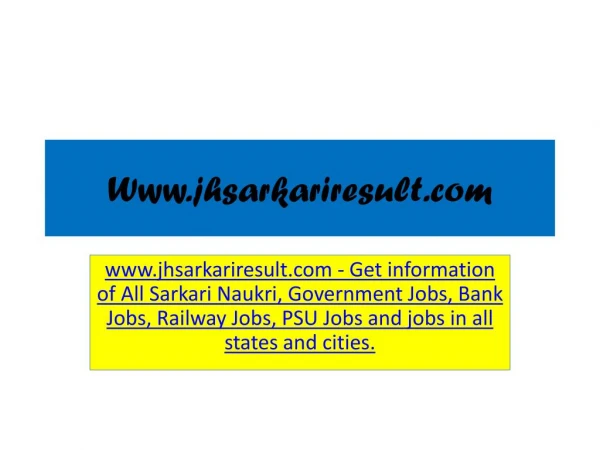 www jhsarkariresult com