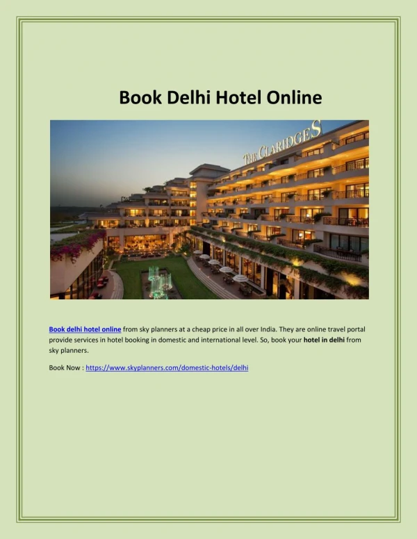 Book delhi hotel online