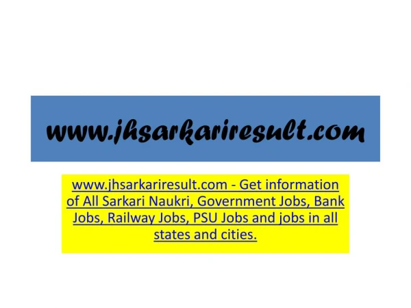 www jhsarkariresult com