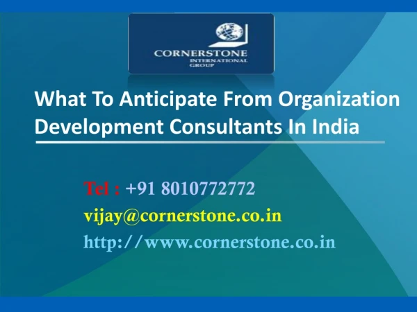 What To Anticipate From Organization Development Consultants In India