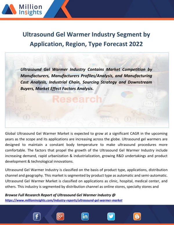 Ultrasound Gel Warmer Industry Price, Share, Acquisitions, Expansion, Trends Forecast 2022