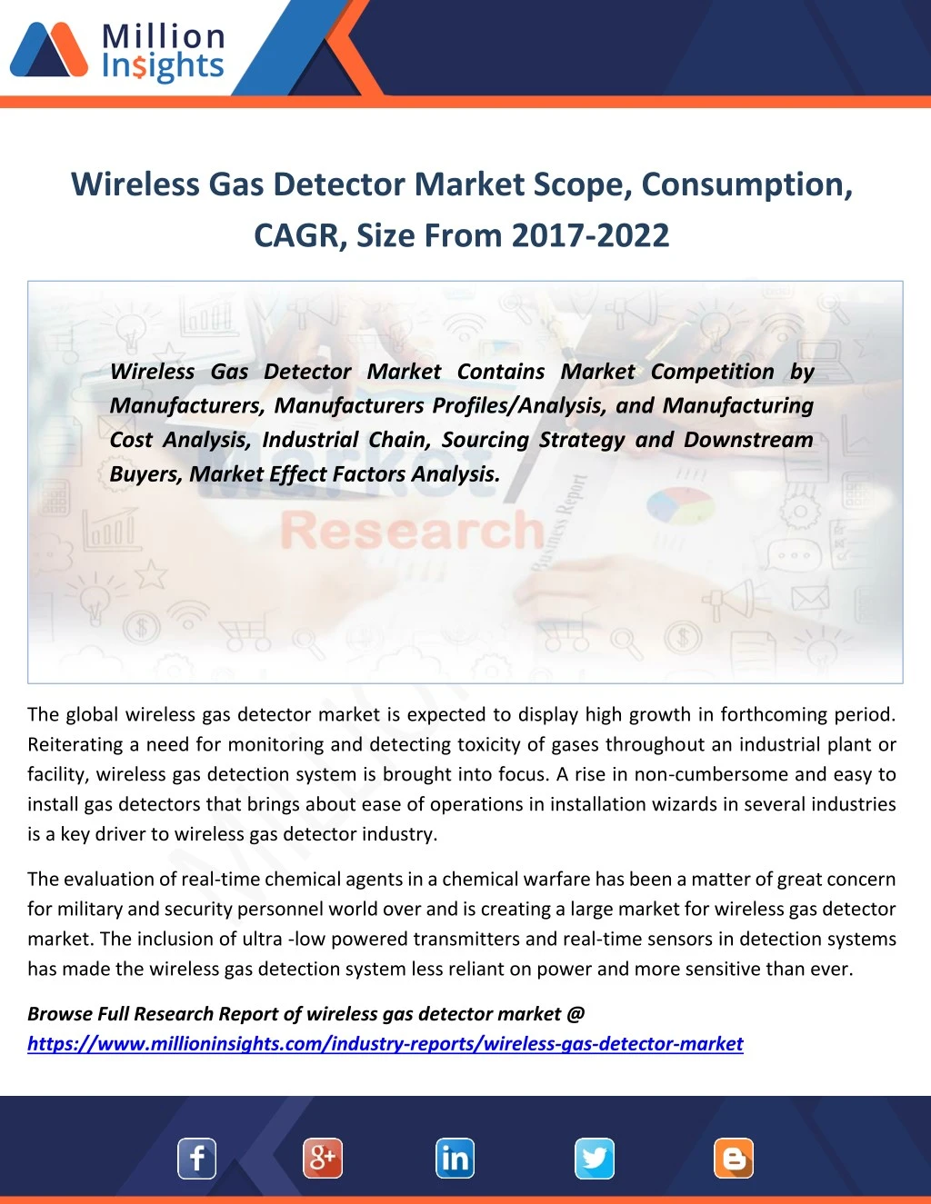 wireless gas detector market scope consumption