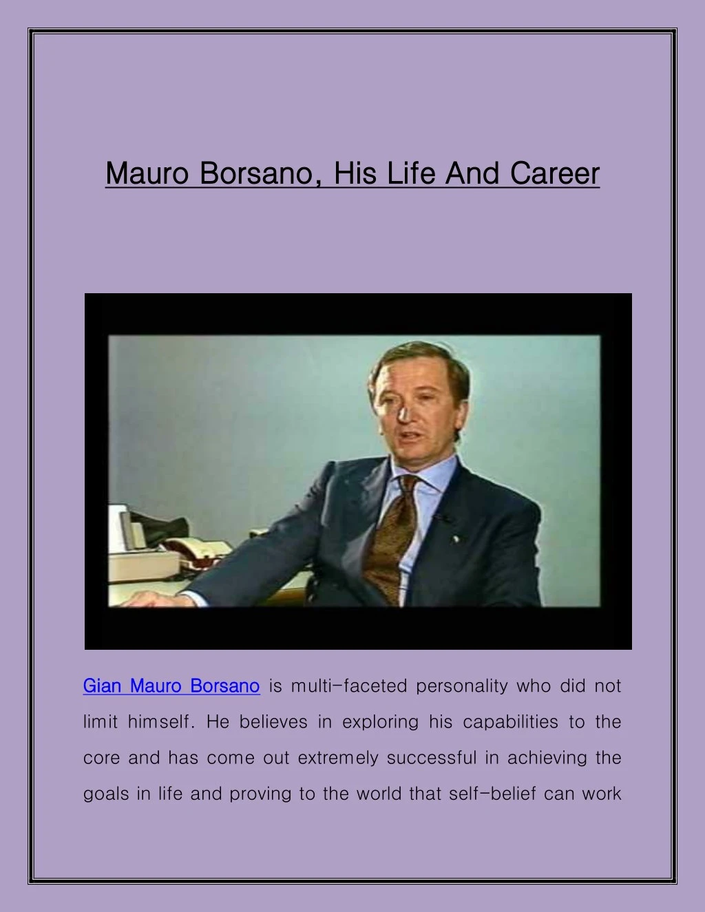 mauro borsano his life and career mauro borsano