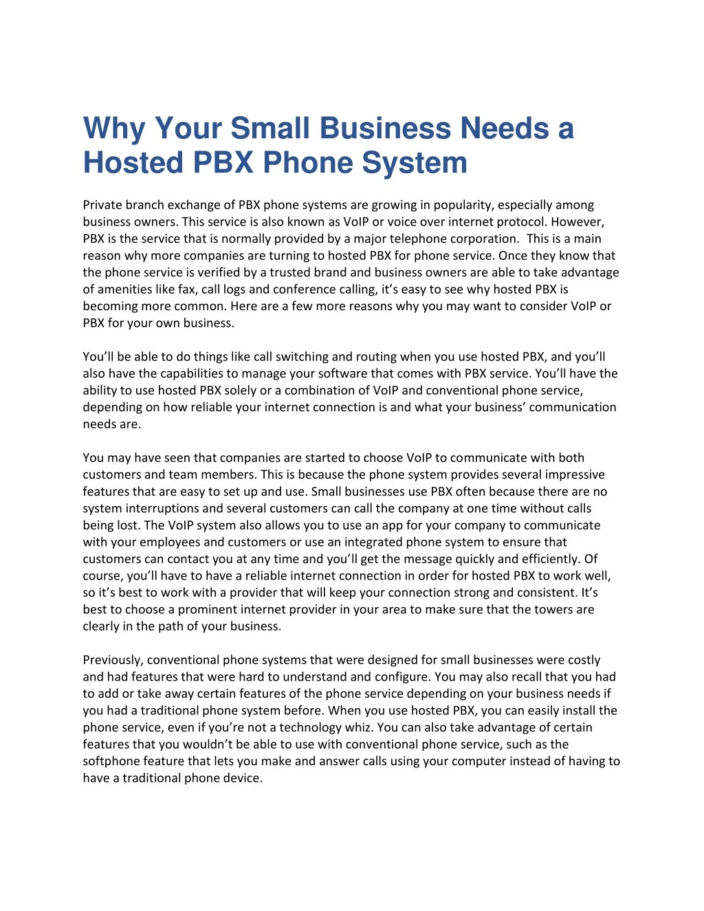 why your small business needs a hosted pbx phone