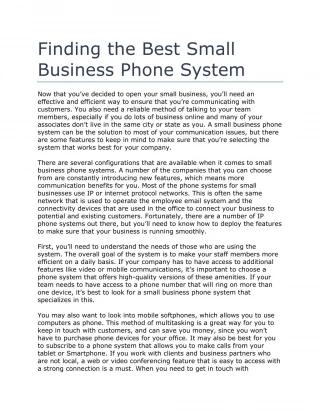 Finding the Best Small Business Phone System - slide 1