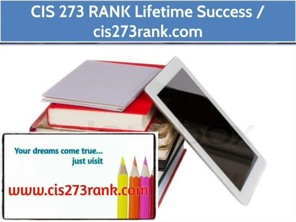CIS 273 RANK Lifetime Success / cis273rank.com