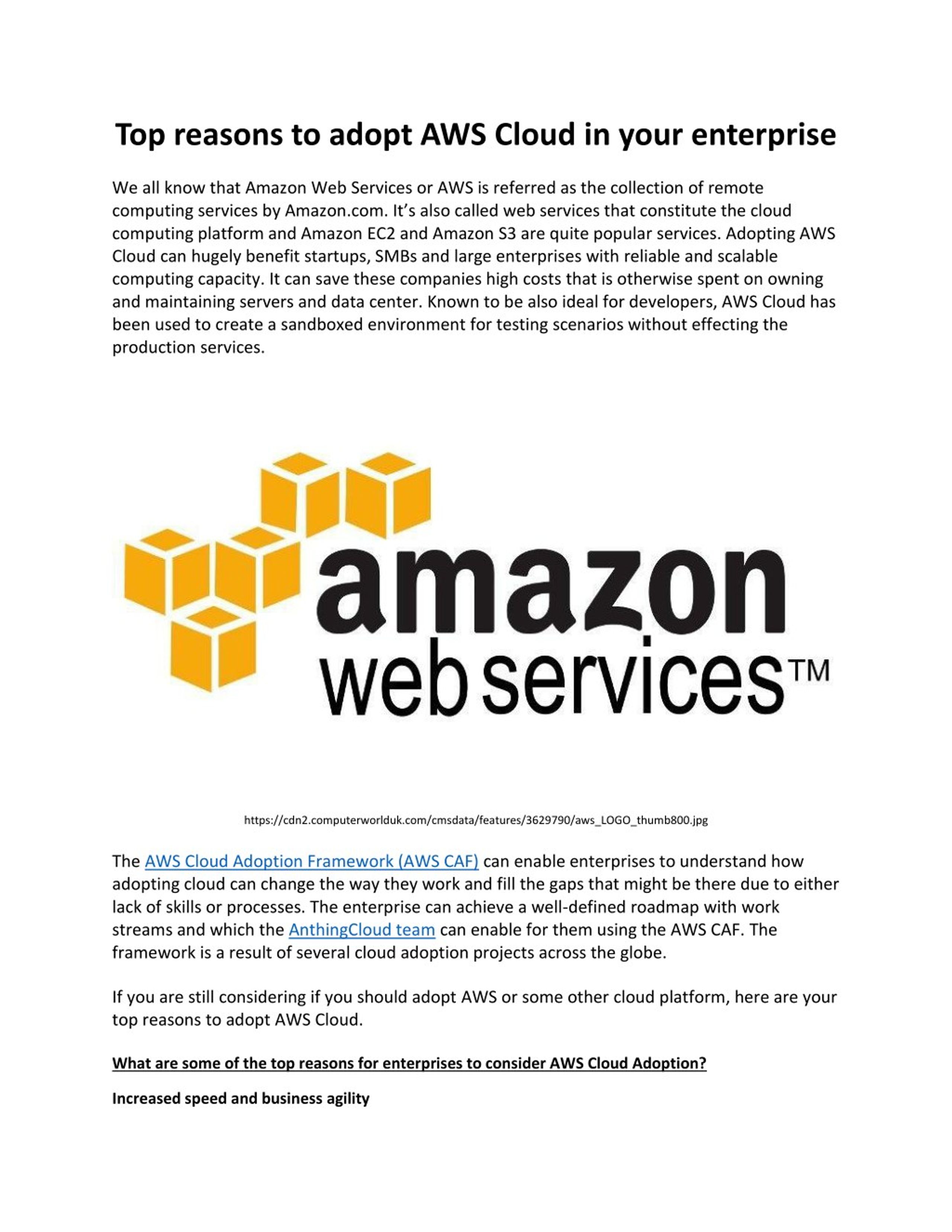 PPT - Top reasons to adopt AWS Cloud in your enterprise PowerPoint ...