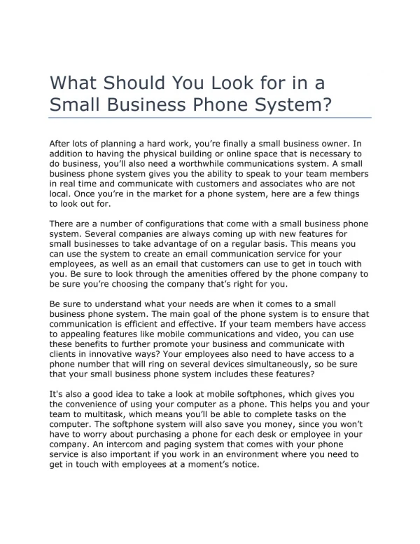 what should you look for in a small business