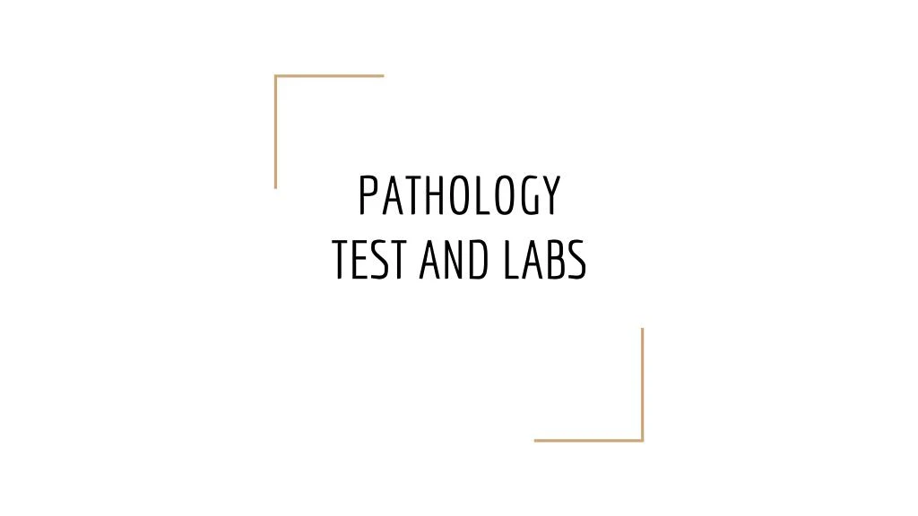 pathology test and labs