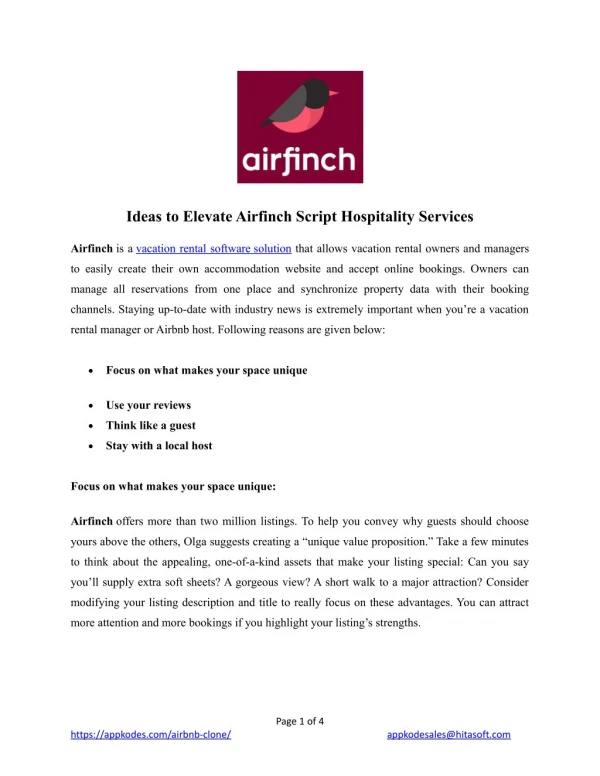 Ideas to Elevate Airfinch Script Hospitality Services
