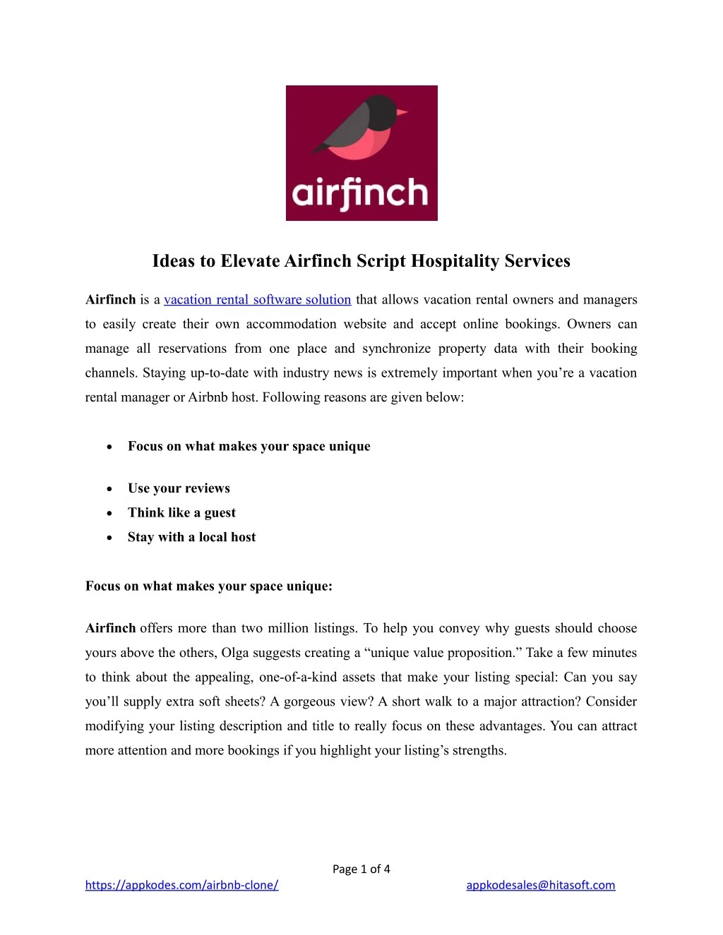 ideas to elevate airfinch script hospitality