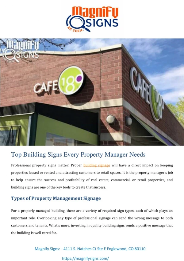 Top Building Signs Every Property Manager Needs
