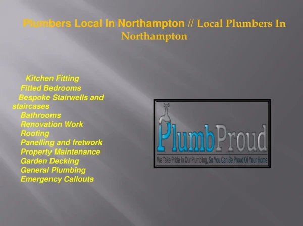 Local Plumbers In Northampton