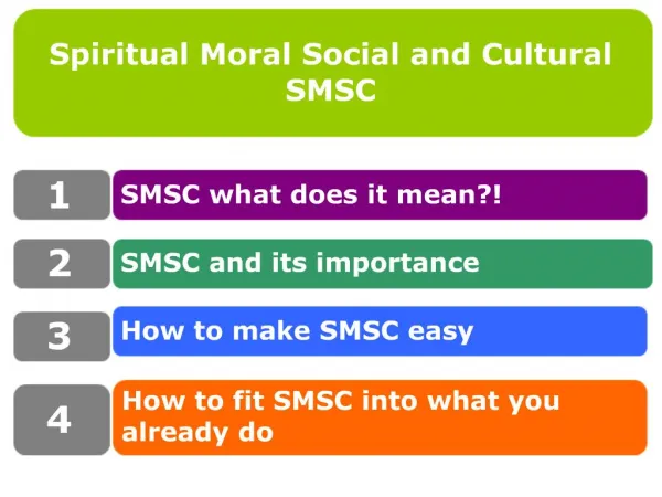Spiritual Moral Social and Cultural SMSC