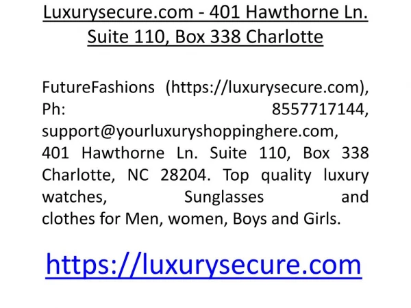 Luxurysecure.com - Ph 855-771-7144 - Luxurysecure.com - support@yourluxuryshoppinghere.com