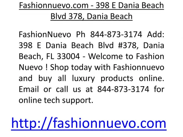 Fashionnuevo.com - 398 E Dania Beach Blvd 378, Dania Beach, FL 33004 - Fashionnuevo.com - 398 E Dania Beach Blvd 378 Dan