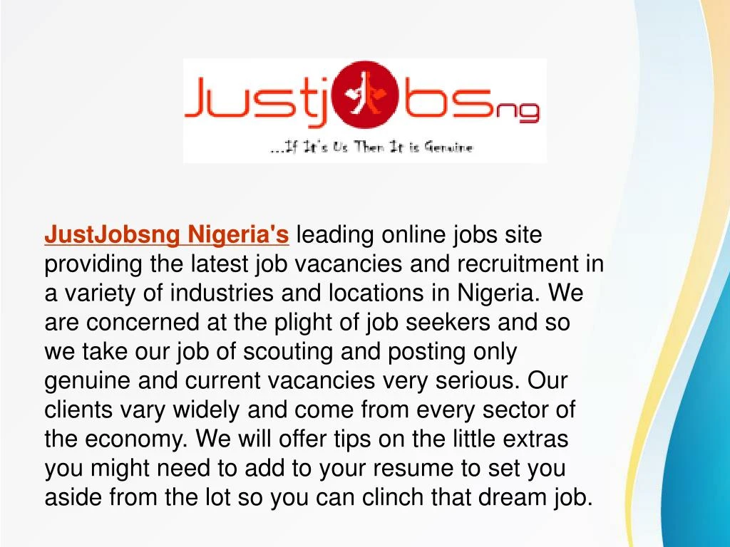 justjobsng nigeria s leading online jobs site