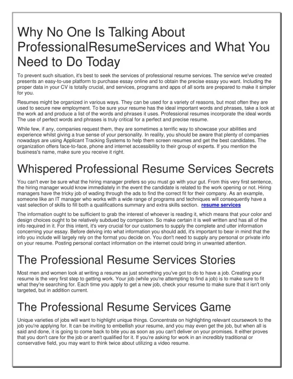 professional resume writing services