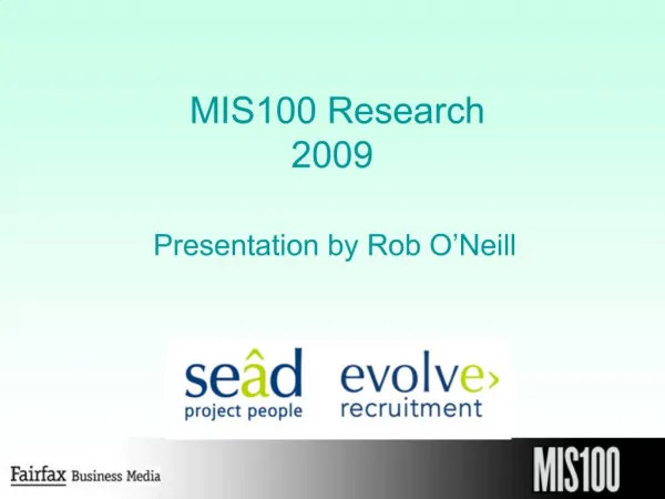MIS100 Research 2009
