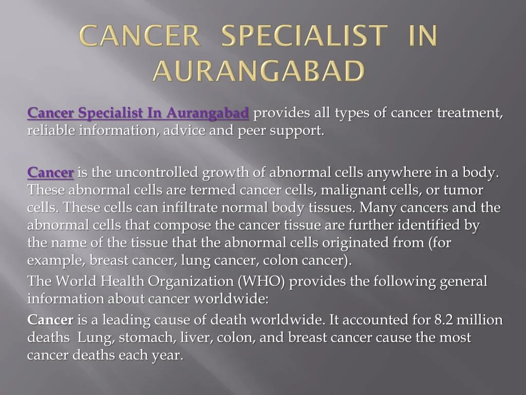 cancer specialist in aurangabad
