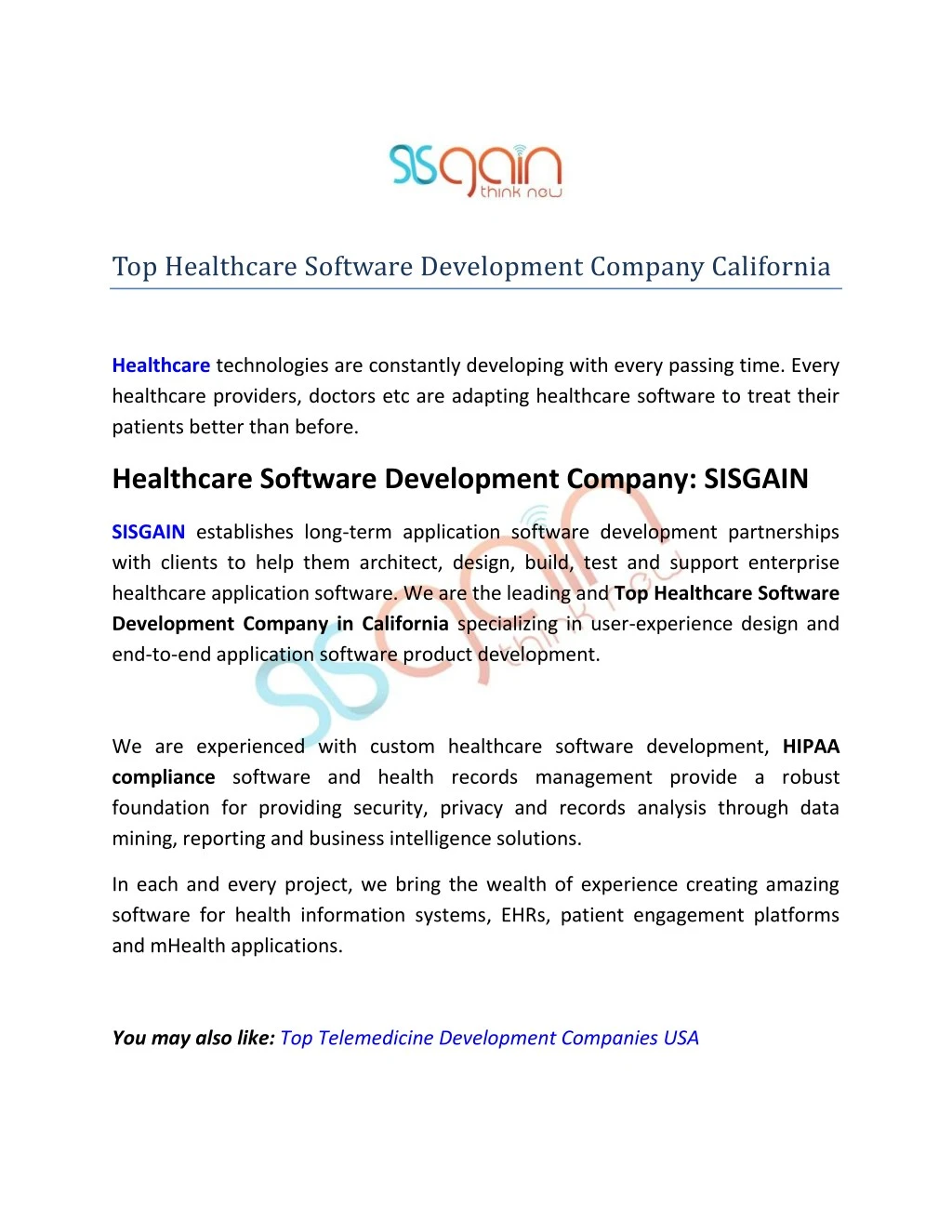 top healthcare software development company