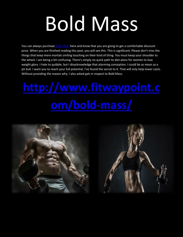 The Best Body Use This Supplement - Bold Mass