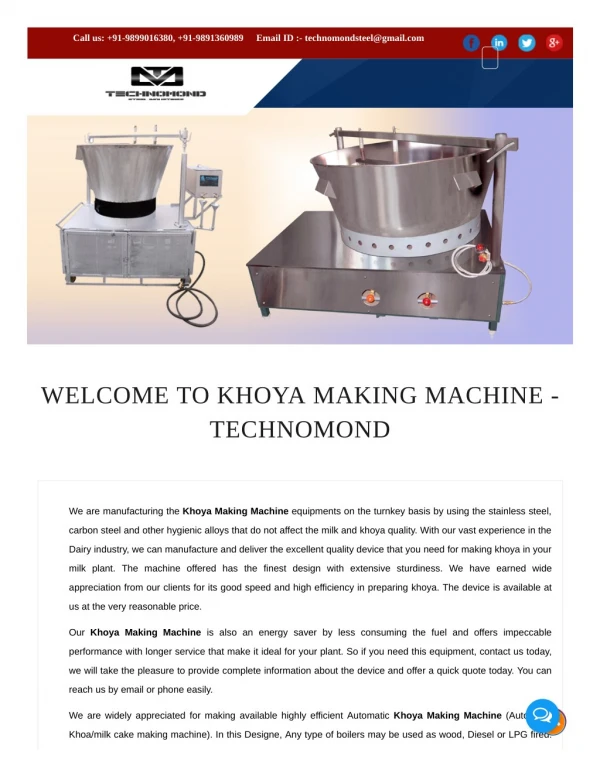 Khoya Making Machine | 09899016380