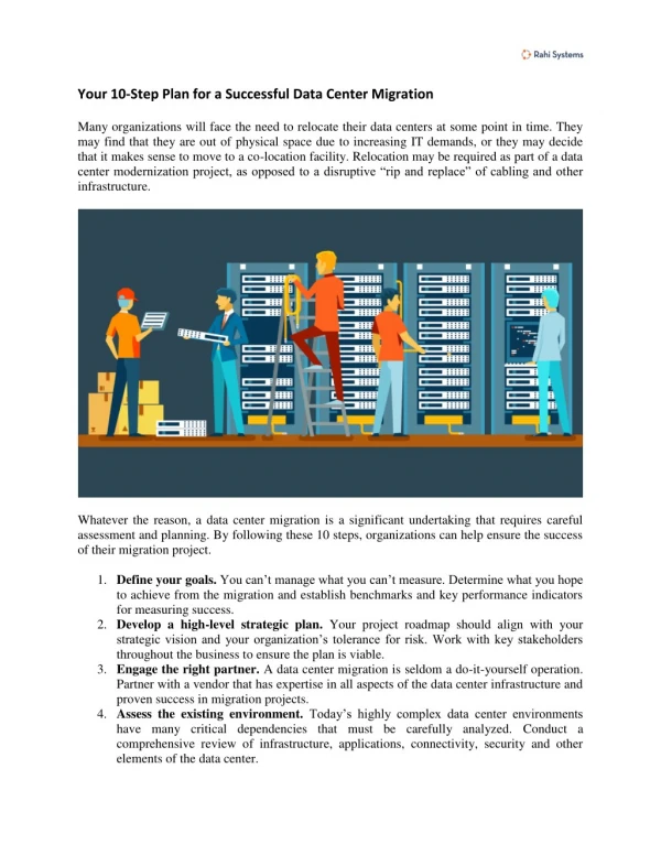 Your 10-Step Plan for a Successful Data Center Migration | Rahi Systems