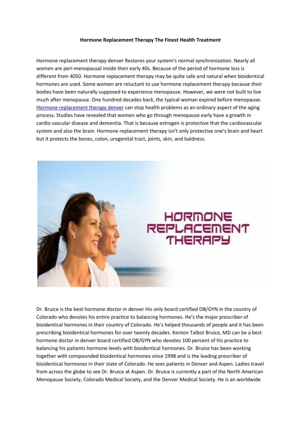 hormone replacement therapy denver
