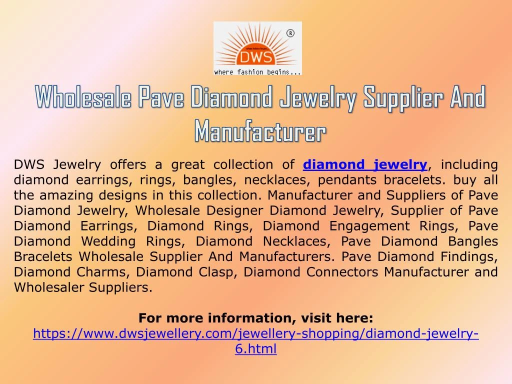 wholesale pave diamond jewelry supplier and manufacturer