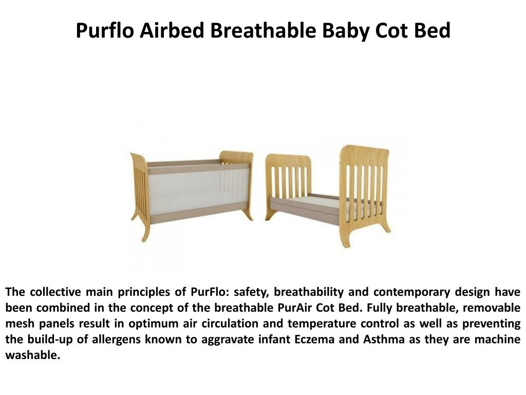 purflo airbed breathable baby cot bed