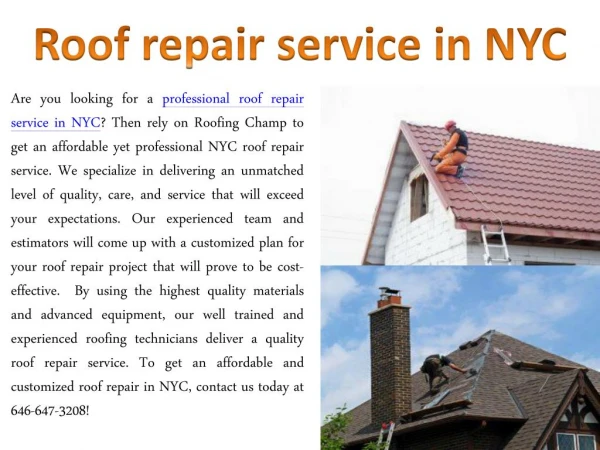 Roof repair service in NYC