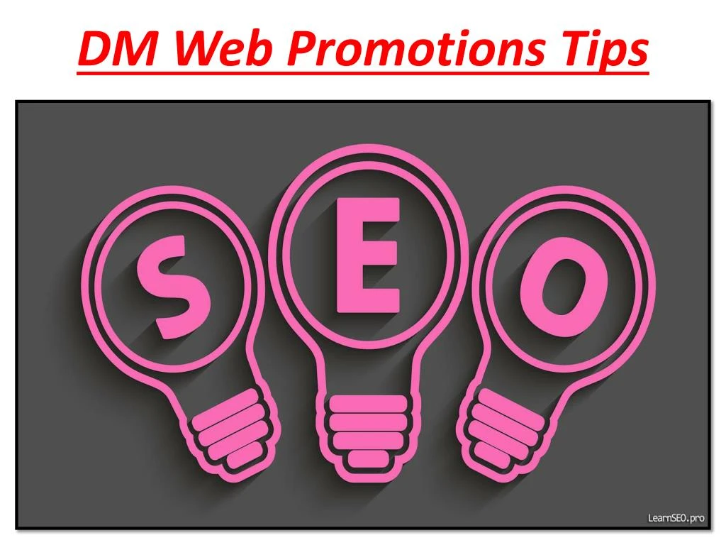 dm web promotions tips