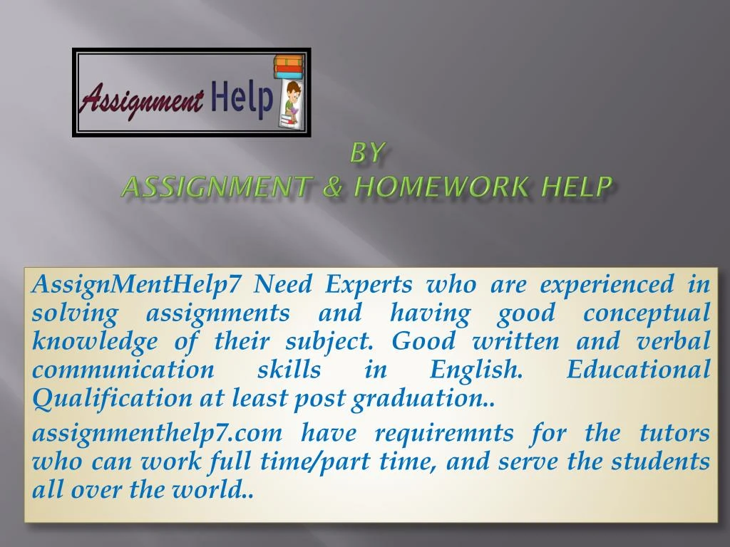 by assignment homework help