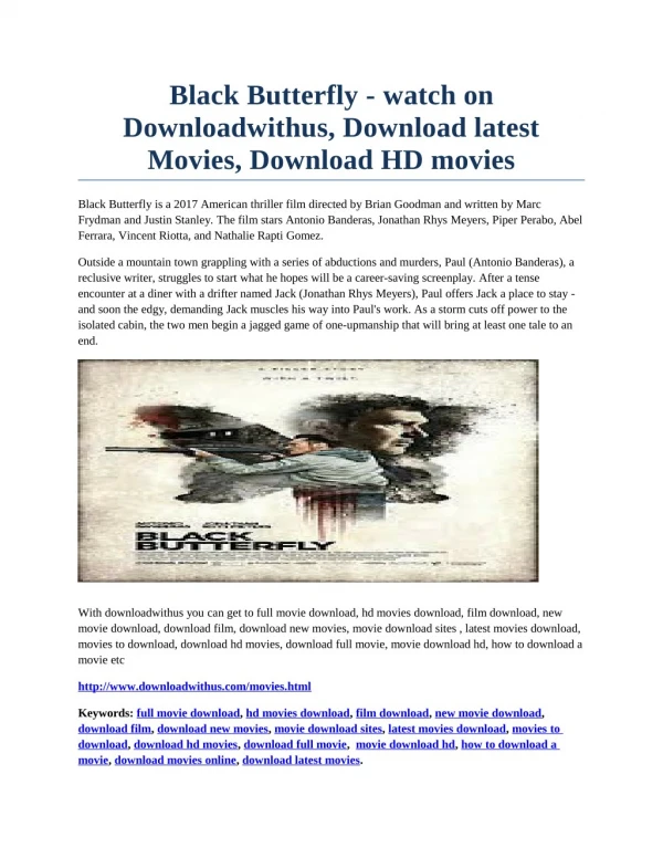 Black Butterfly- watch on Downloadwithus, Download latest Movies, Download HD movies