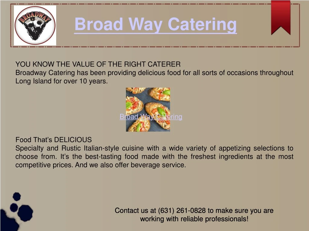 broad way catering