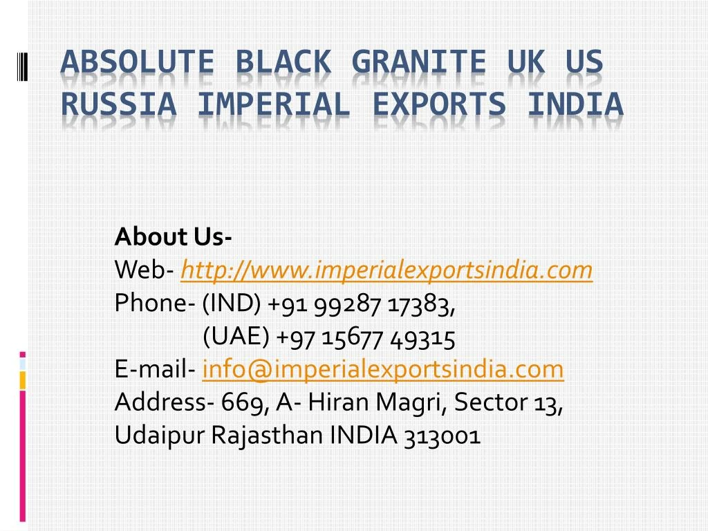 absolute black granite uk us russia imperial exports india