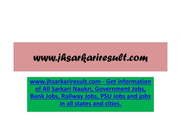 www jhsarkariresult com