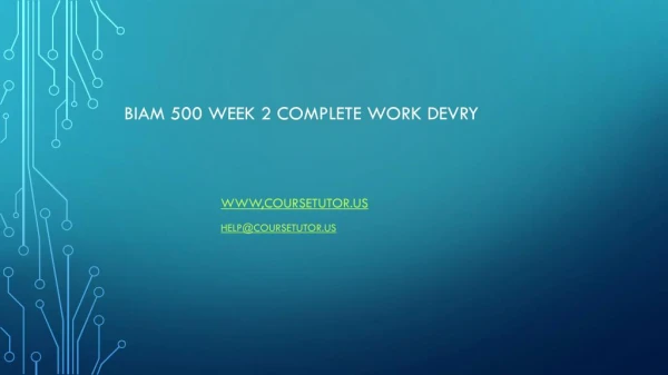 biam 500 week 2 complete work devry