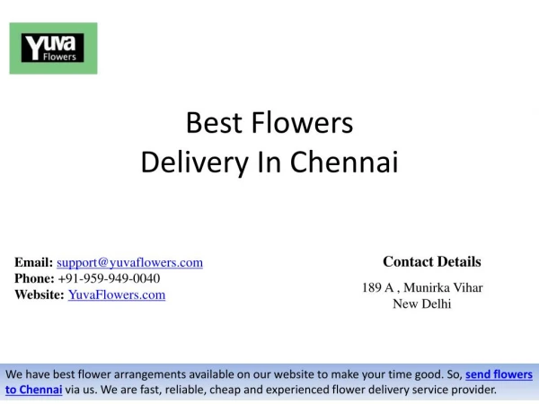 Best Flowers Bouquet Delivery In Chennai