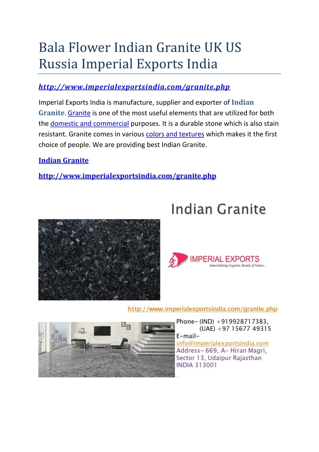 bala flower indian granite uk us russia imperial