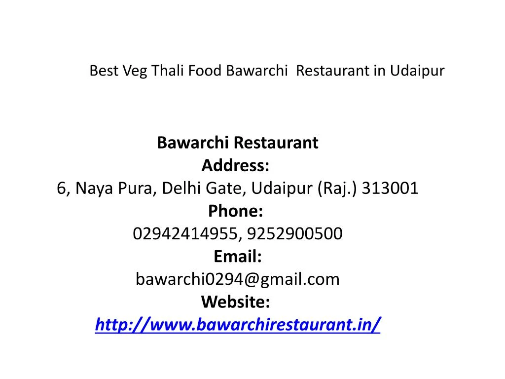 best veg thali food bawarchi restaurant in udaipur