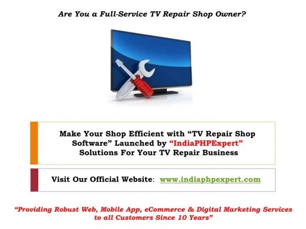 Your Trusted TV Repair Software Solutions Offered For All TV Repair Businesses!