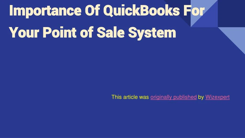 importance of quickbooks for your point of sale system