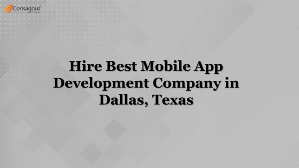 Hire Best Mobile App Development Company in Dallas Texas