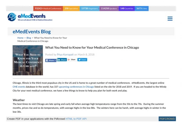 What You Need to Know for Your Medical Conference in Chicago | eMedEvents