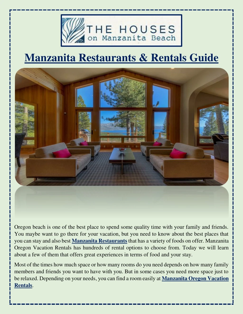 PPT - Manzanita Restaurants & Rentals Guide PowerPoint Presentation 