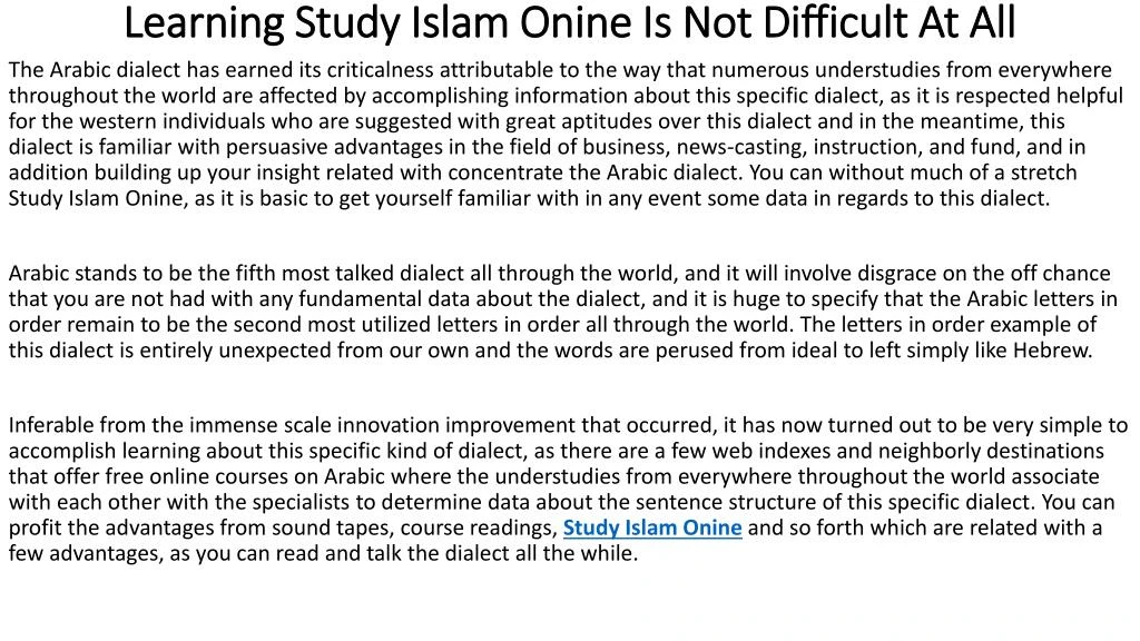 learning study islam onine is not difficult at all